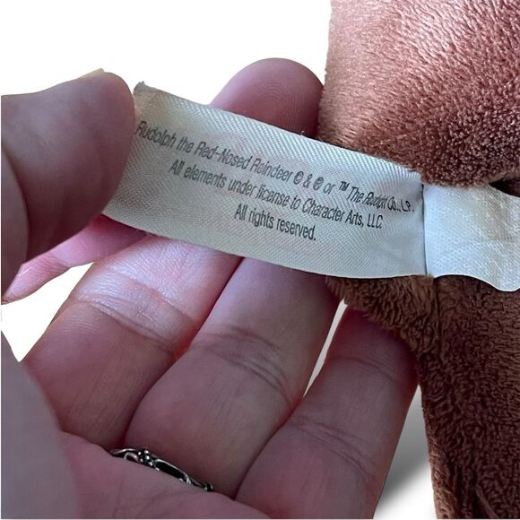 Rudolph the Red-Nosed Reindeer Kids Holiday Slippers Brown Cozy Non-Slip Winter - Picture 7 of 9